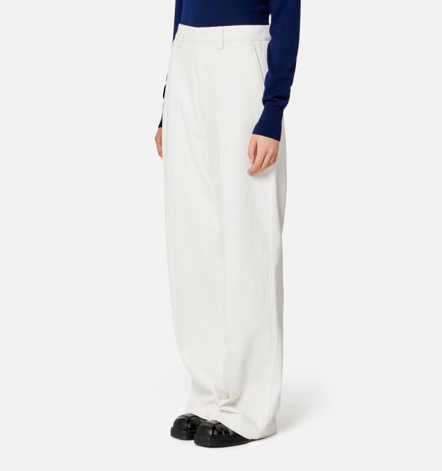 Ami Paris Large Fit Pants White | ami_US486