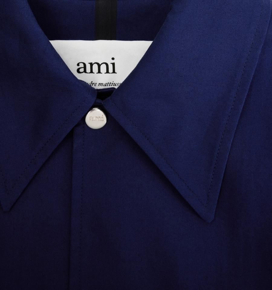 Ami Paris Mac Coats Navy | ami_US339