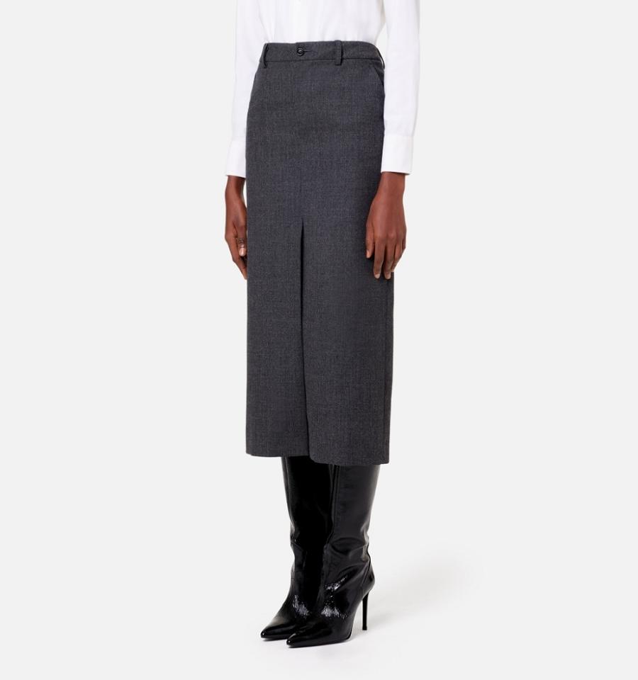 Ami Paris Pencil With Slits Skirts Grey | ami_US547