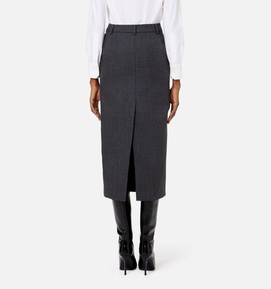 Ami Paris Pencil With Slits Skirts Grey | ami_US547