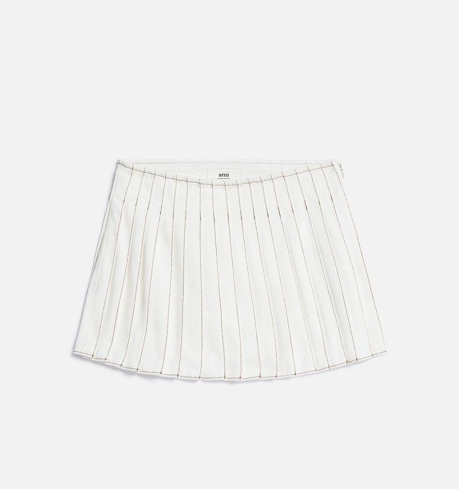 Ami Paris Pleated Skirts White | ami_US284