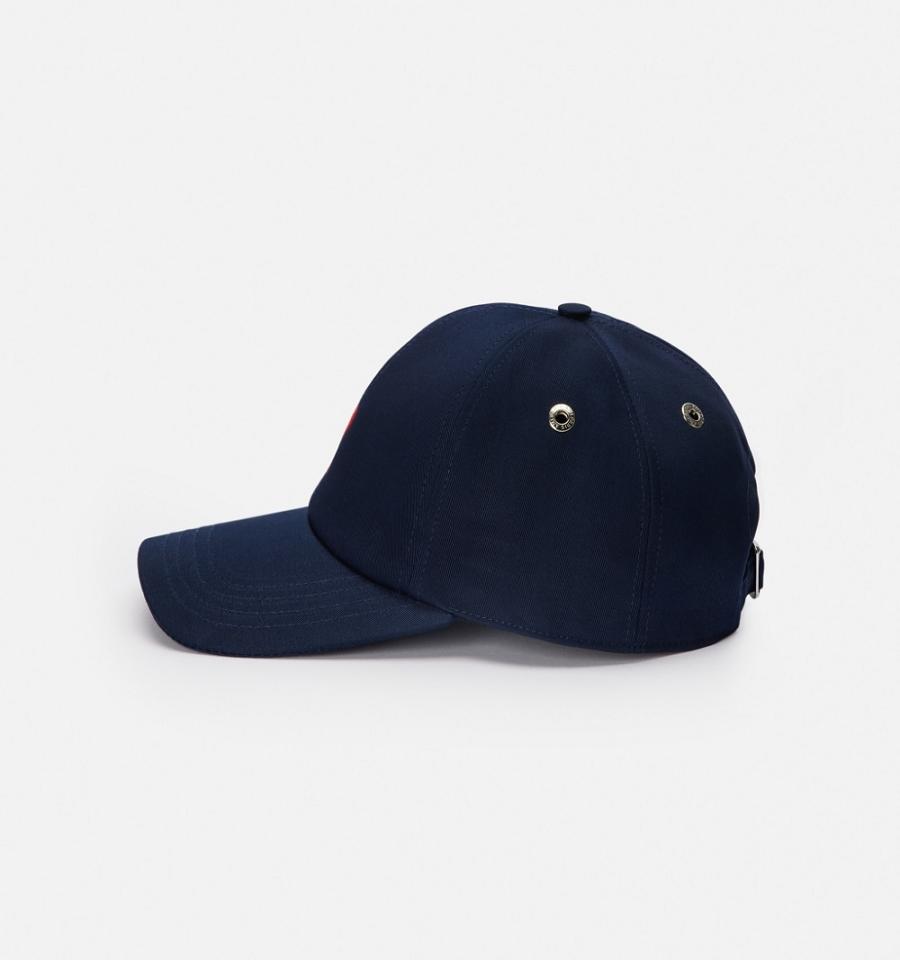 Ami Paris Red Ami de Coeur Embroidery Caps Navy | ami_US153