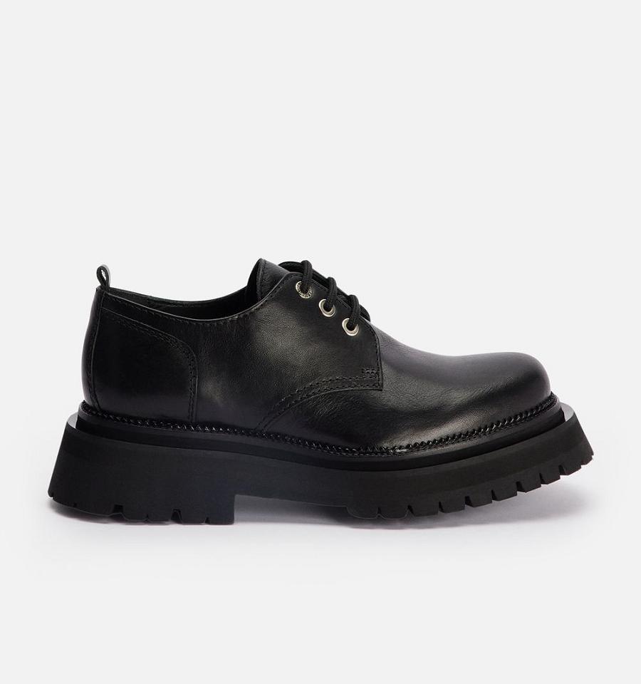 Ami Paris Round-Toe Derbies Shoes Black | ami_US163