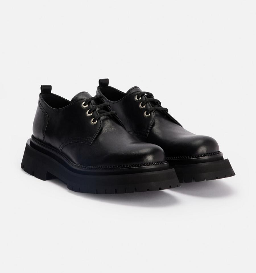 Ami Paris Round-Toe Derbies Shoes Black | ami_US163