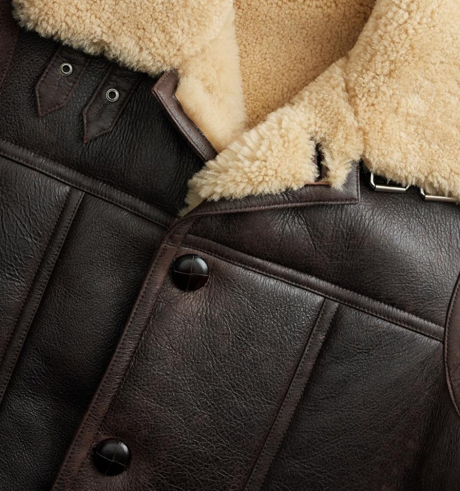 Ami Paris Shearling Buttoned Jackets Brown | ami_US196