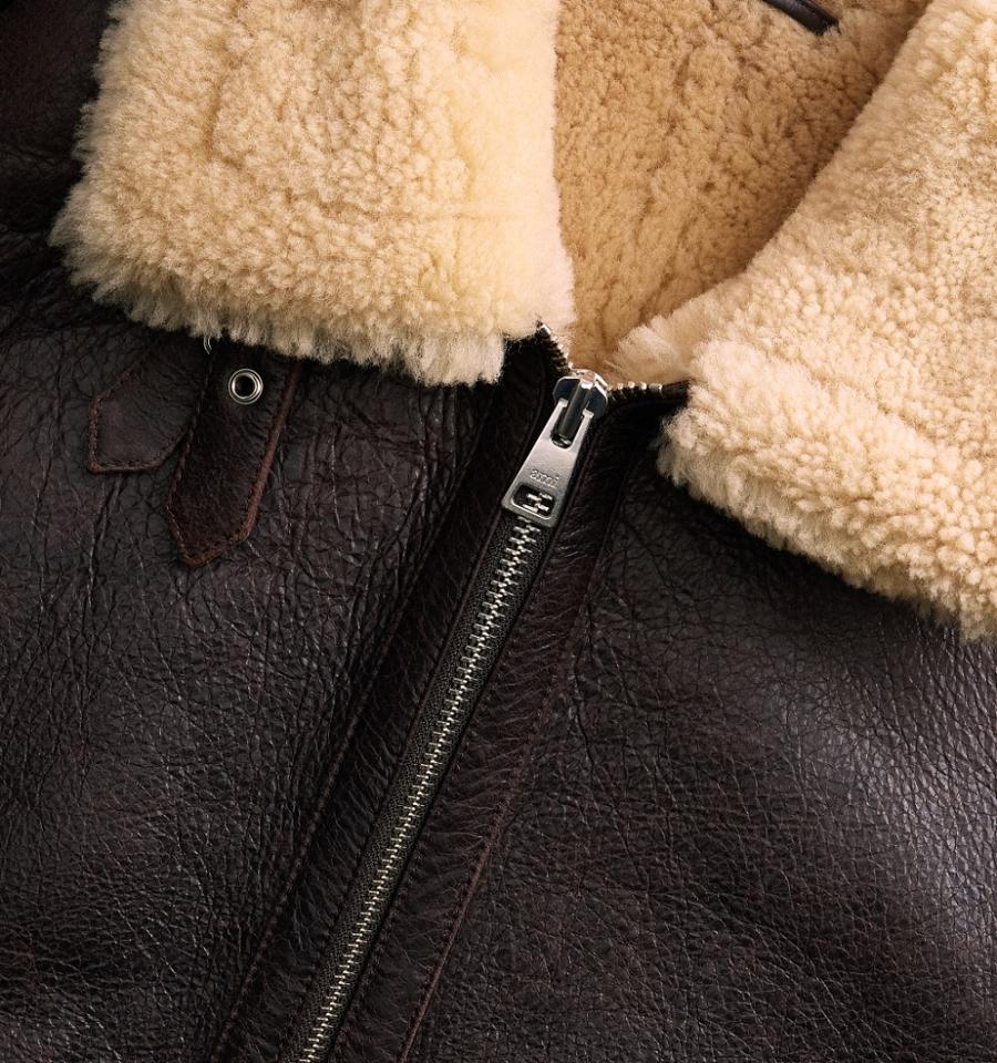 Ami Paris Shearling Jackets Brown | ami_US162