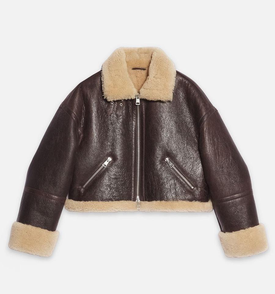 Ami Paris Shearling Jackets Brown | ami_US162