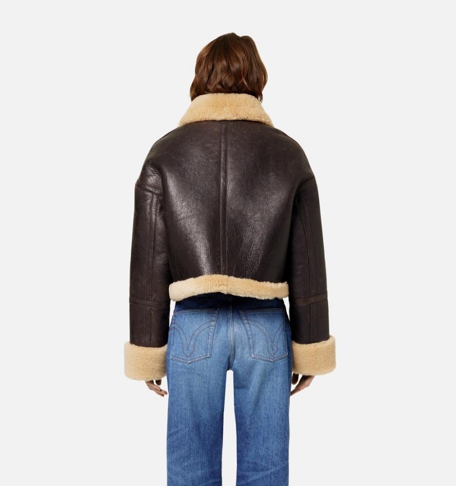 Ami Paris Shearling Jackets Brown | ami_US528