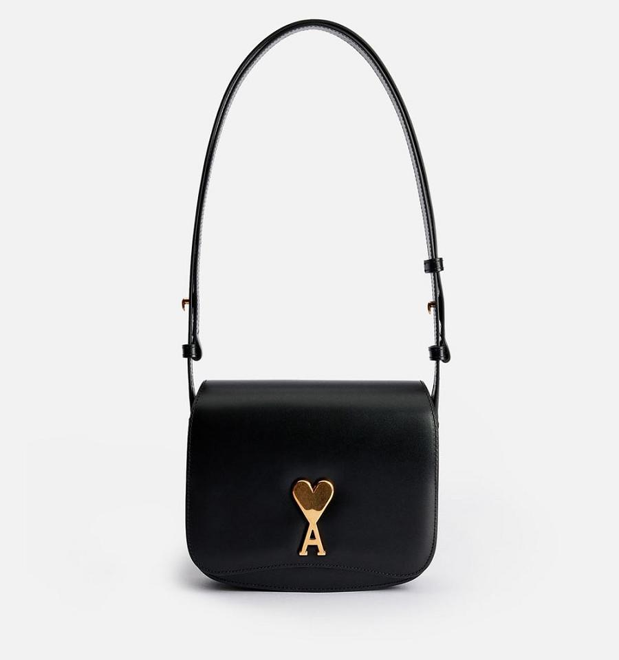 Ami Paris Small Paris Bags Black | ami_US321