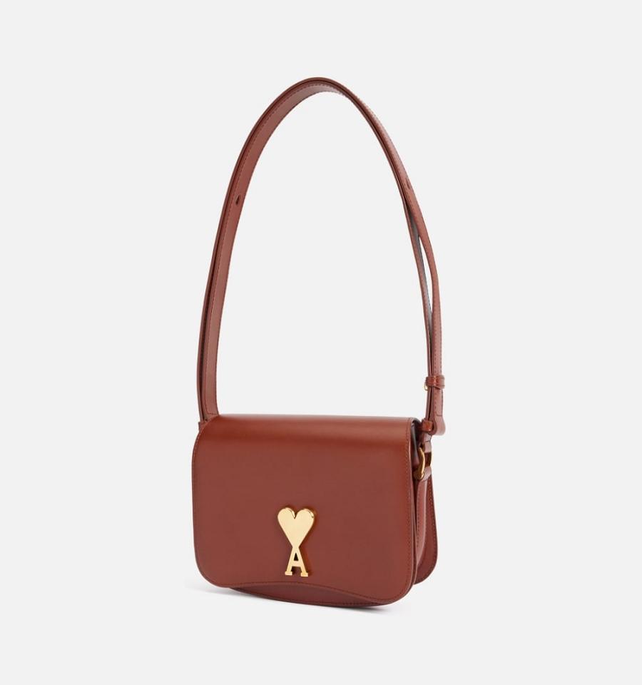 Ami Paris Small Paris Bags Brown | ami_US478