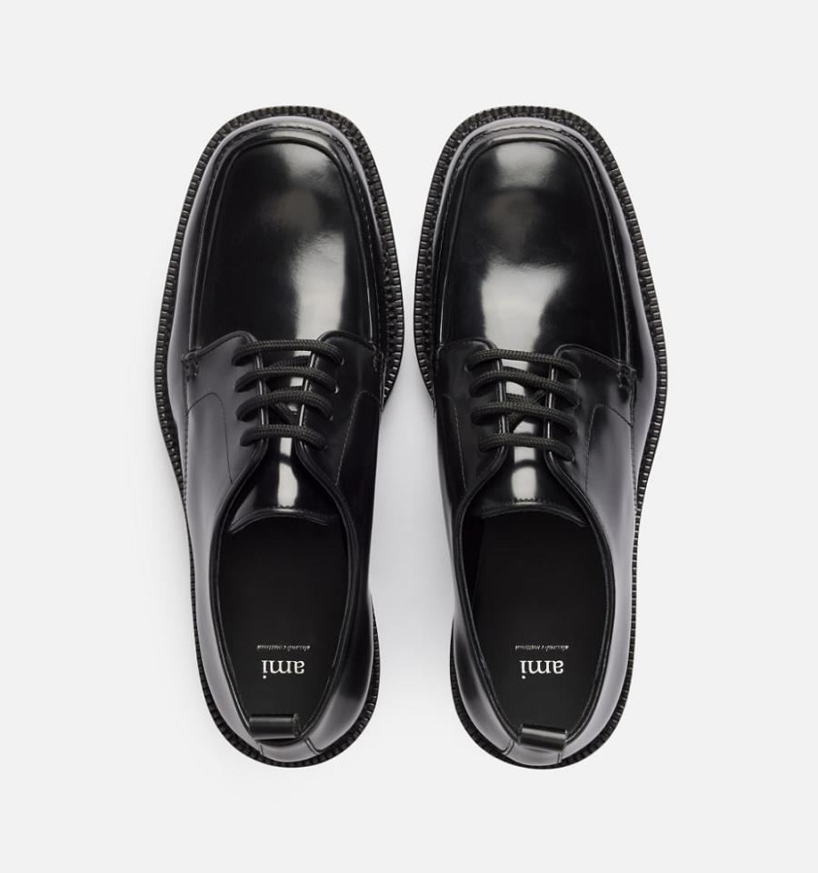 Ami Paris Square-Toe Derbies Shoes Black | ami_US117