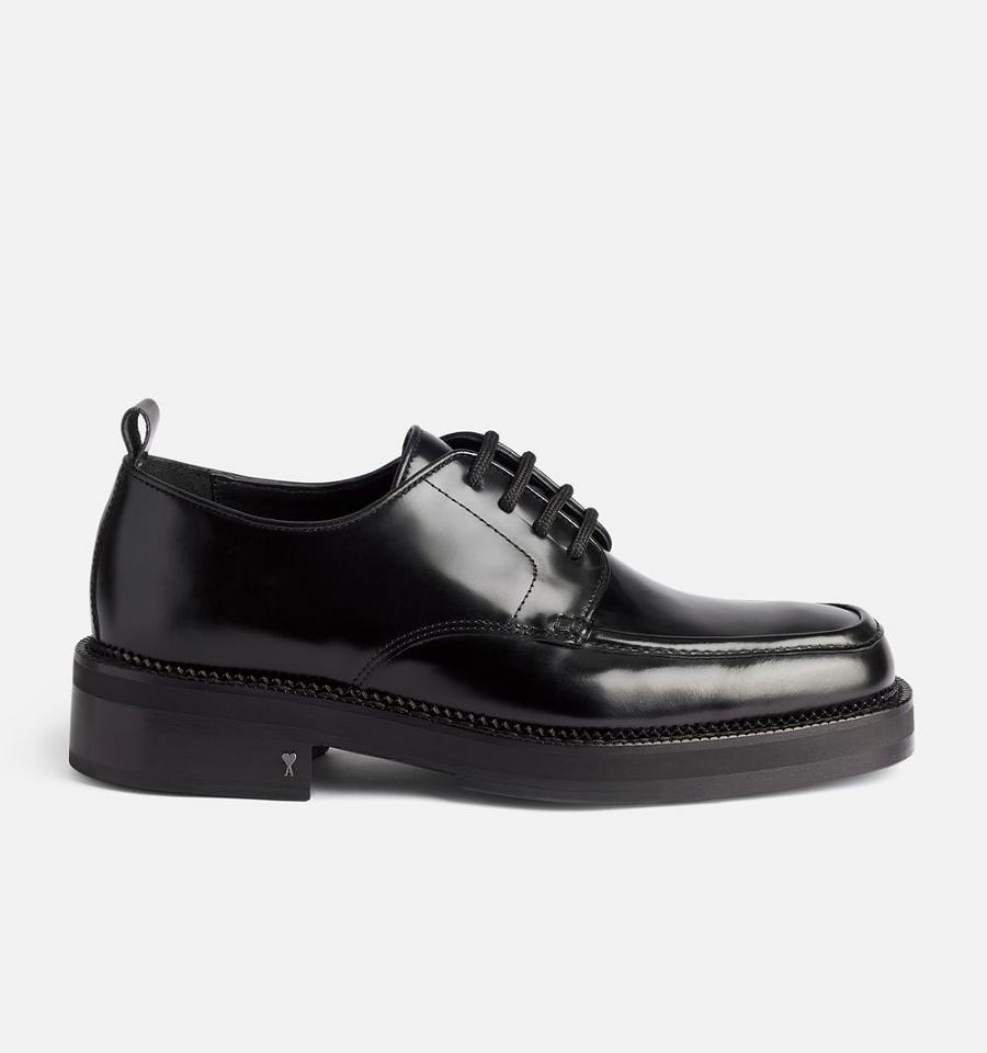 Ami Paris Square-Toe Derbies Shoes Black | ami_US117