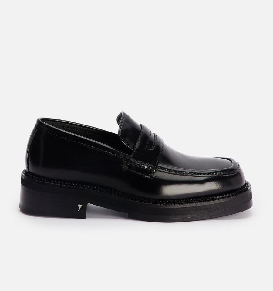 Ami Paris Square Toe Loafers Black | ami_US427