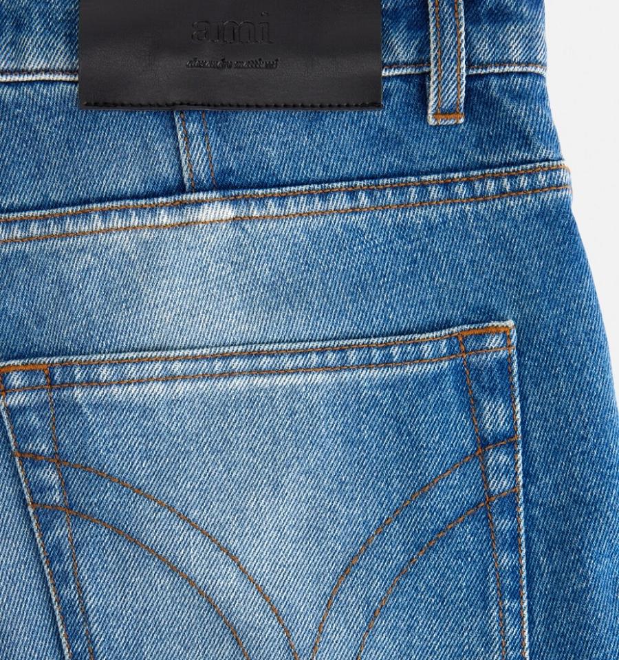 Ami Paris Straight Fit Denim Blue | ami_US578