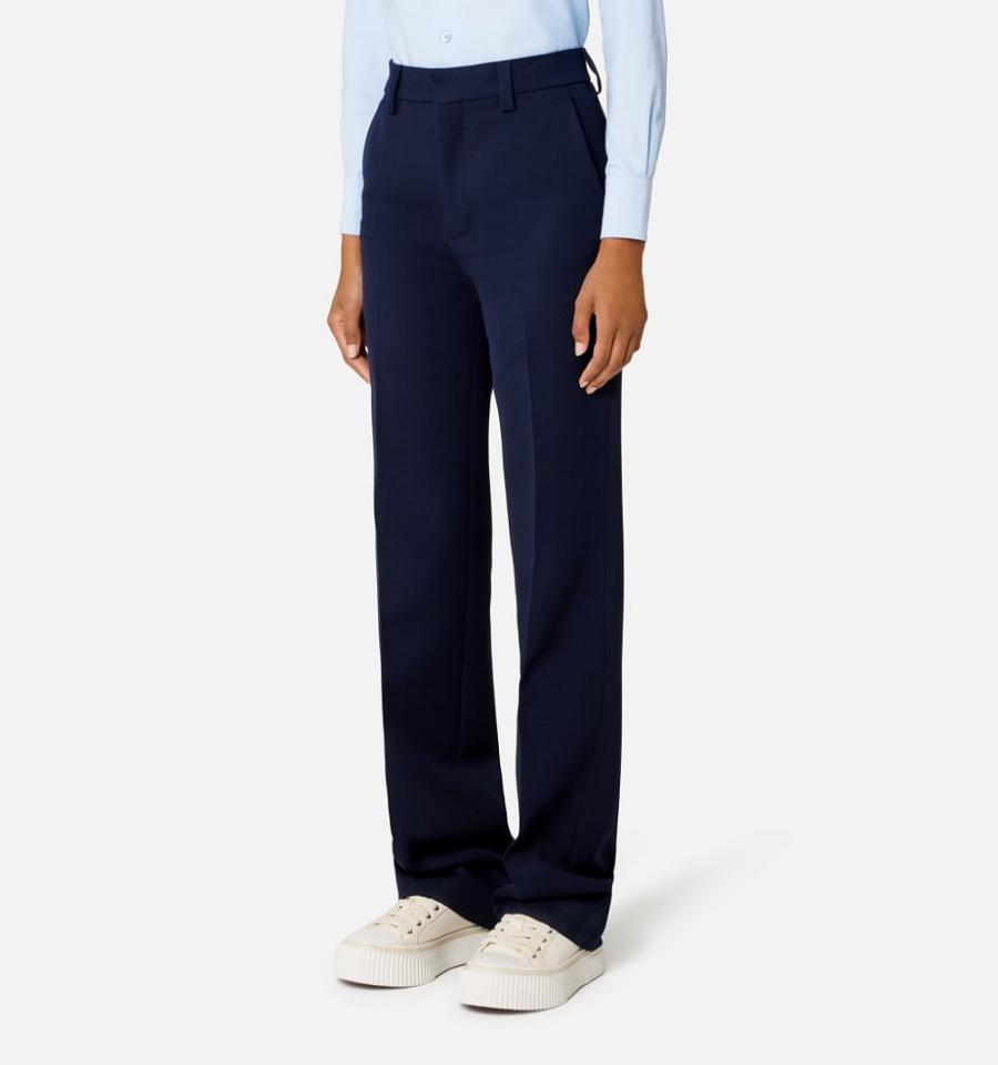 Ami Paris Straight Fit Pants Navy | ami_US533