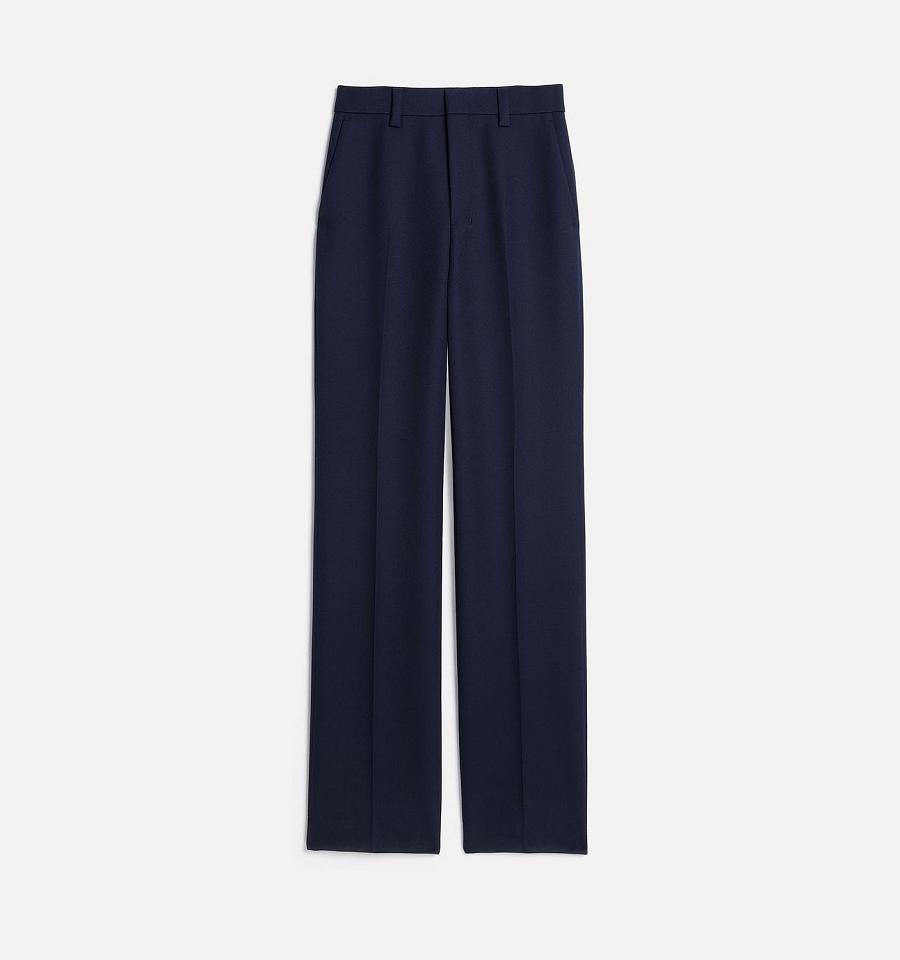 Ami Paris Straight Fit Pants Navy | ami_US533