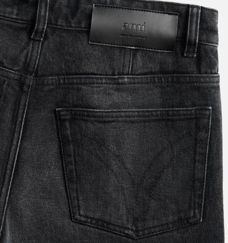 Ami Paris Tapered Fit Jeans Black | ami_US370