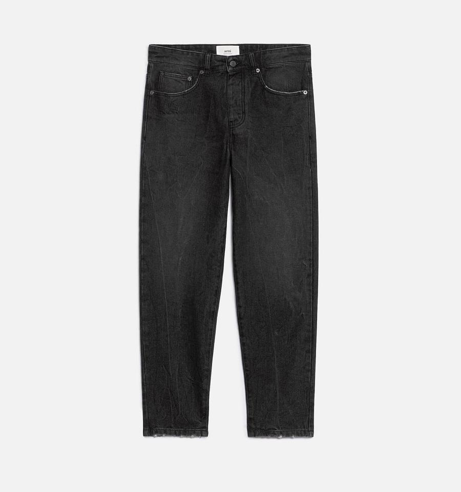 Ami Paris Tapered Fit Jeans Black | ami_US370