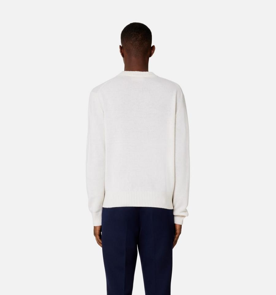 Ami Paris Tonal Ami de Coeur Crewneck Sweaters White | ami_US496