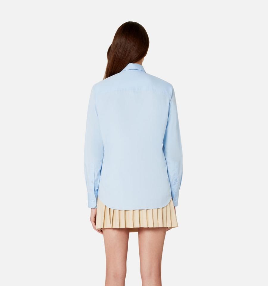 Ami Paris Tonal Ami de Coeur Shirts Blue | ami_US274