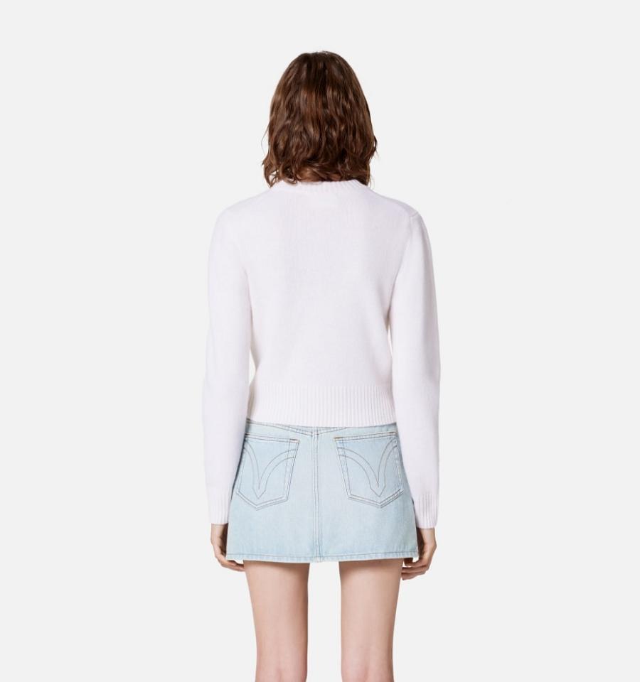 Ami Paris Tonal Ami de Coeur Sweaters White | ami_US269