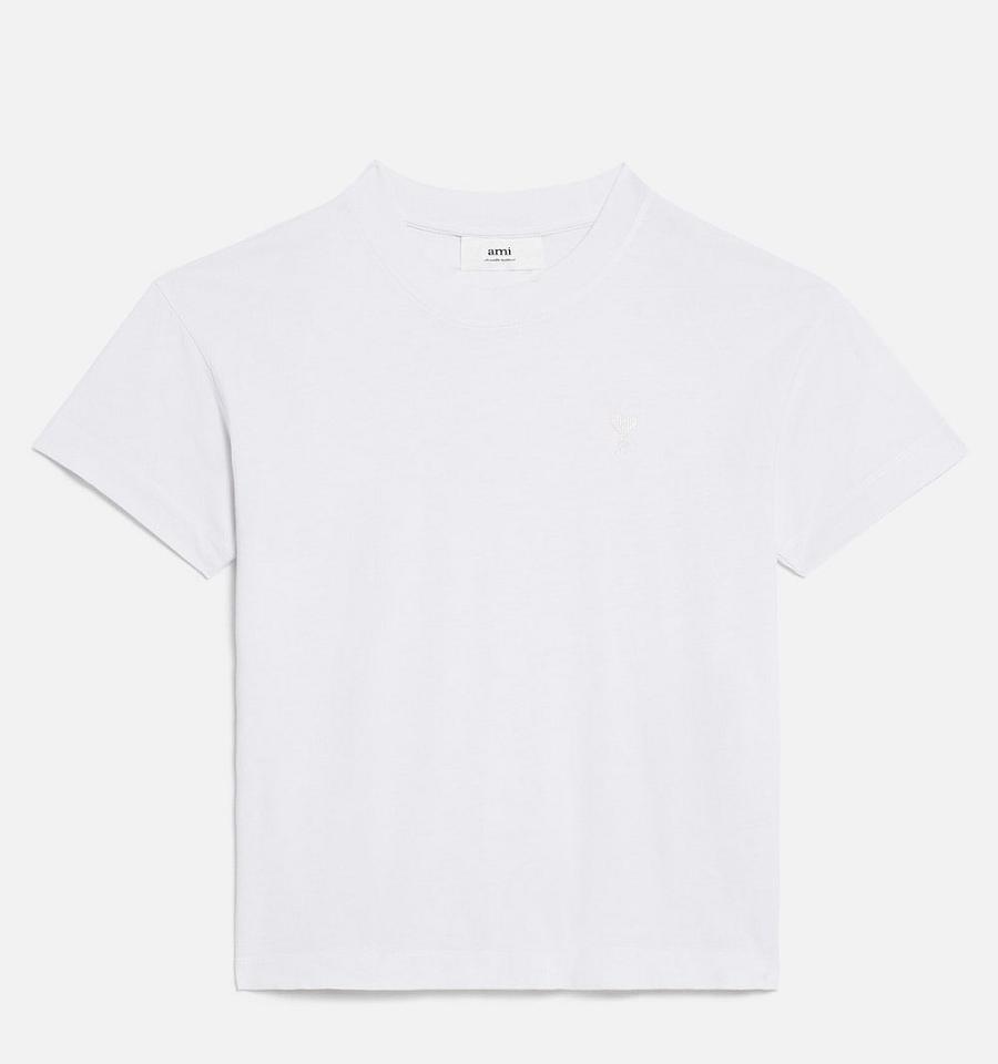 Ami Paris Tonal Ami de Coeur T Shirts White | ami_US124