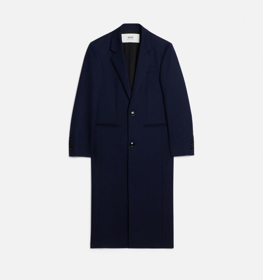 Ami Paris Two Buttons Coats Navy | ami_US125