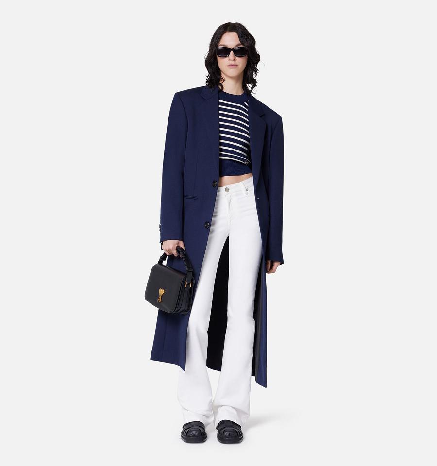 Ami Paris Two Buttons Coats Navy | ami_US210