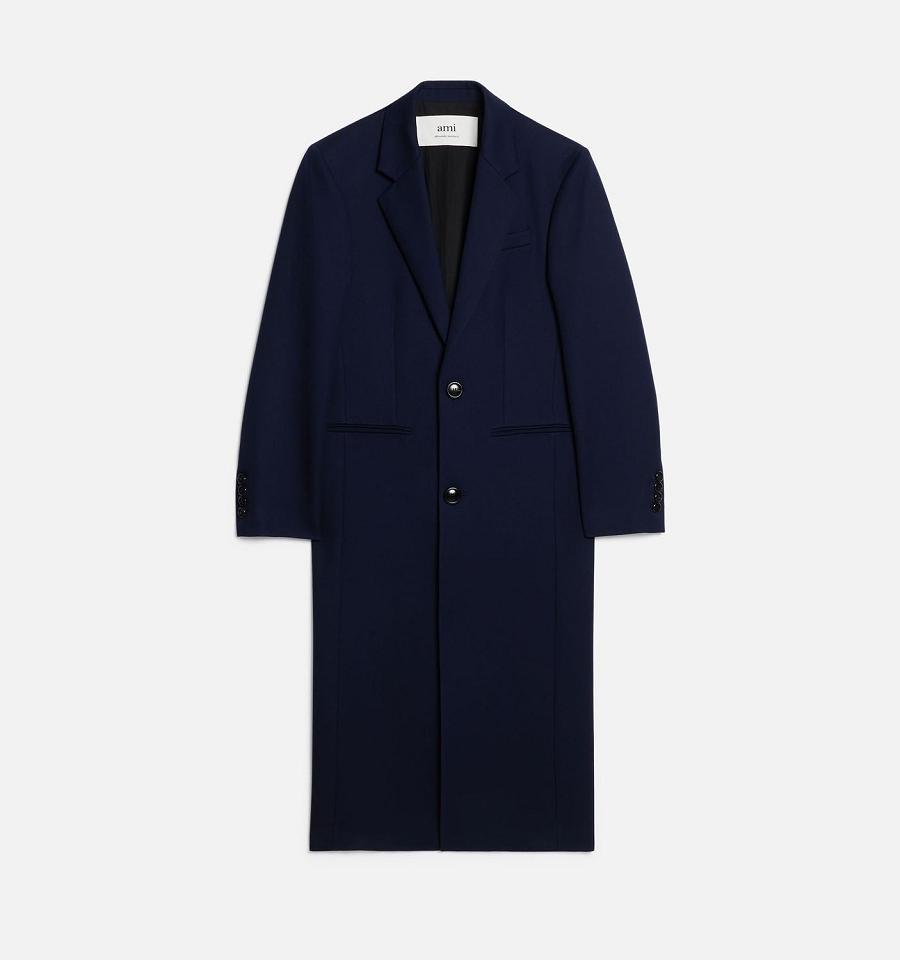 Ami Paris Two Buttons Coats Navy | ami_US210