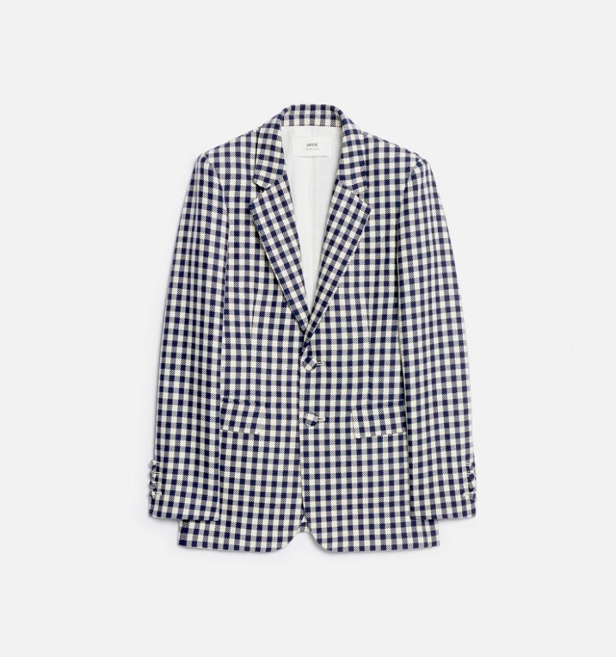 Ami Paris Two Buttons Jackets Blue / White | ami_US505