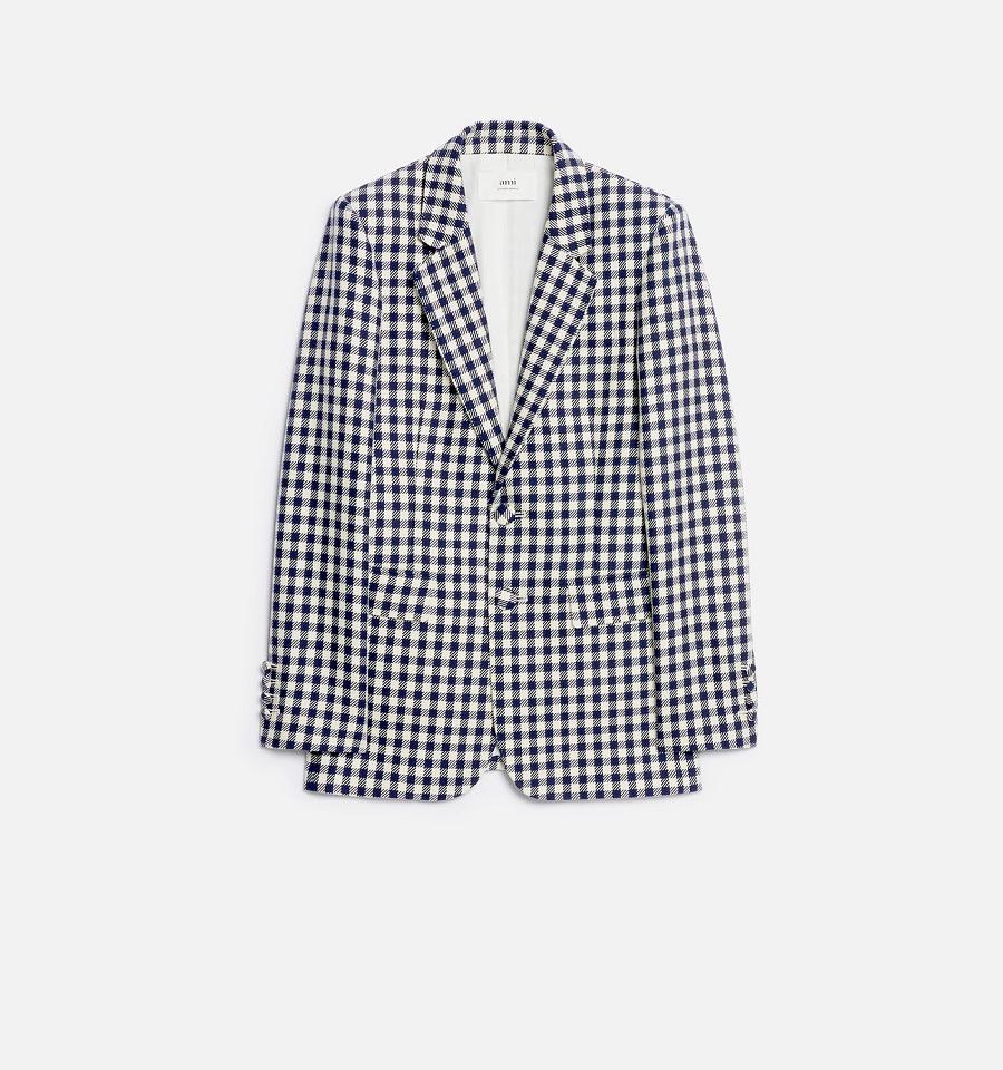 Ami Paris Two Buttons Jackets Blue / White | ami_US505