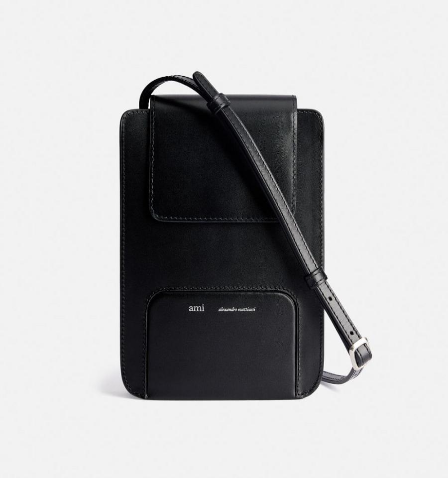 Ami Paris Vertical Pouch Bags Black | ami_US499