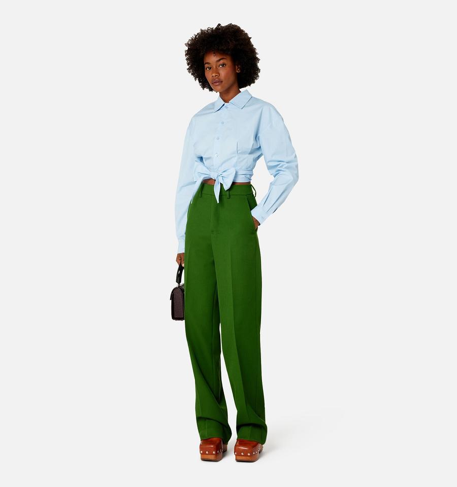 Ami Paris Wide Fit Pants Green | ami_US591