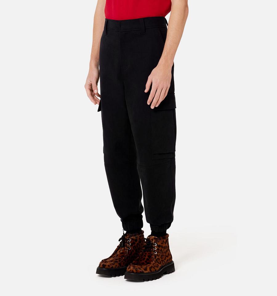 Ami Paris With Elasticated Ankles Cargo Pants Black | ami_US106