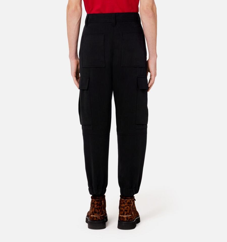 Ami Paris With Elasticated Ankles Cargo Pants Black | ami_US106