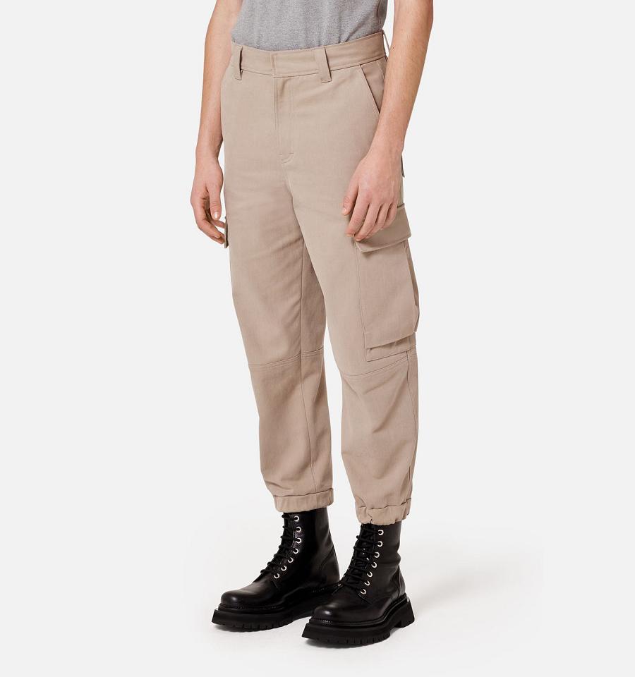 Ami Paris With Elasticated Ankles Cargo Pants Khaki | ami_US492