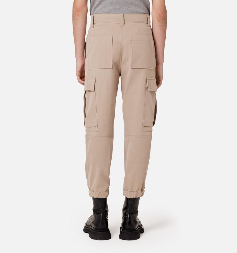 Ami Paris With Elasticated Ankles Cargo Pants Khaki | ami_US492