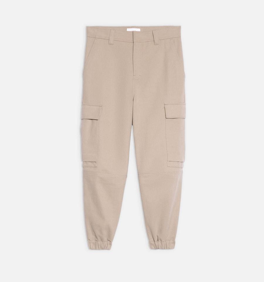 Ami Paris With Elasticated Ankles Cargo Pants Khaki | ami_US492